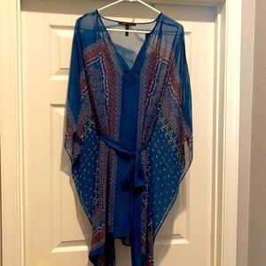 BCBG blue multi colored dress